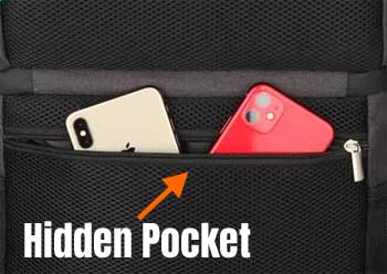Hidden Backpack Pocket to Carry Wallet, Phone