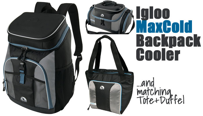 Igloo Maxcold Backpack Cooler - and matching Duffel and Tote Coolers