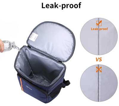 Leak Proof Cooler Backpack with BPA-Free Lining