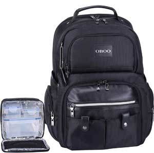 Oboo Business Cooler Backpack with Insulated Food/Drink Area and Laptop Compartment
