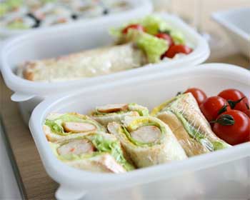 Lunch Packed in Tupperware Containers to Stack in Backpack Coolers