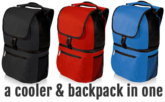 Picnic Time Zuma Backpack Cooler in 3 Colors: Black, Red and Blue