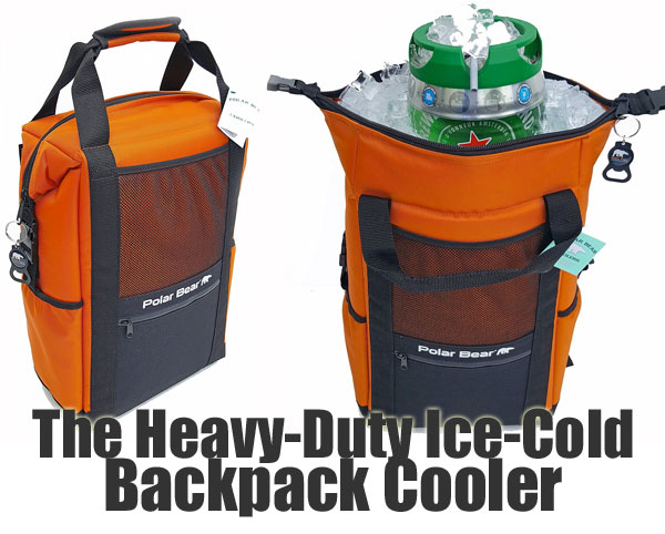 Heavy Duty Ice Cold Polar Bear Cooler Backpack with Mini Keg Inside