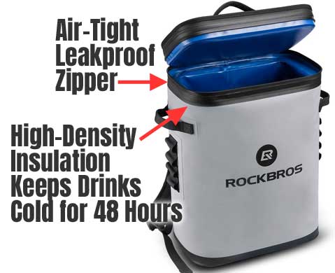 Rockbros Leakproof Cooler with High Density Insulation and Shoulder Straps